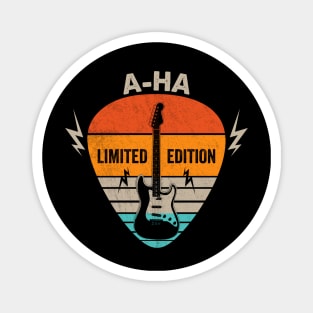 Vintage A-Ha Name Guitar Pick Limited Edition Birthday Magnet